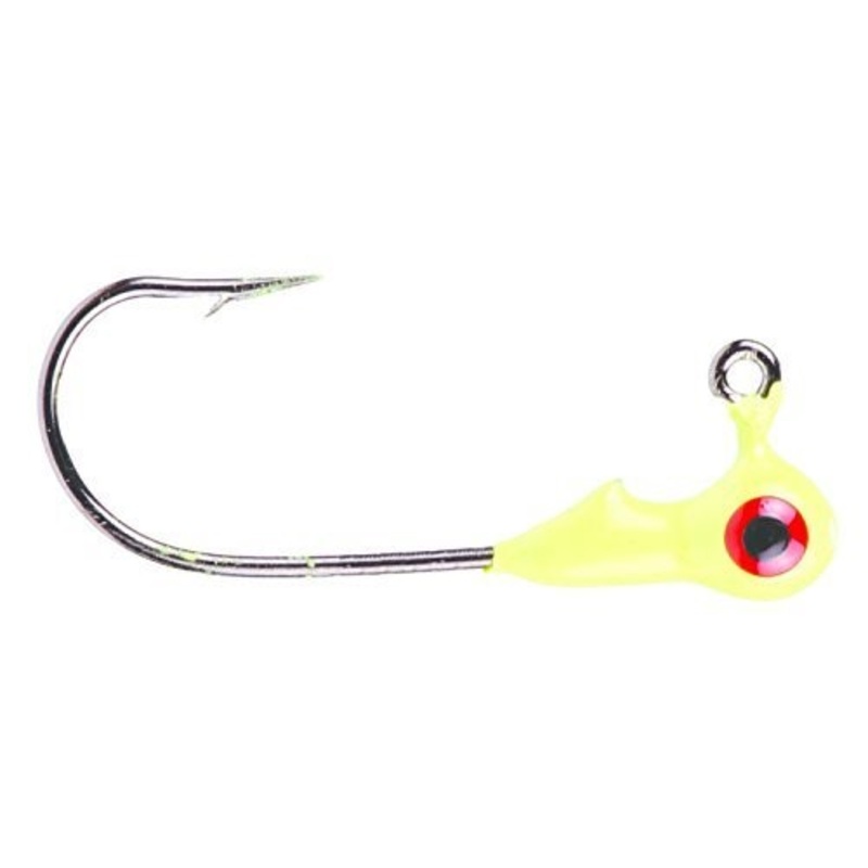 Mr Crappie Jig Head|Refrigerator White|Chartreuse|Pink|Fluorescent Orange|Limetreuse|Unpainted|1/16 oz|1/8 oz|1/32oz|1/8oz