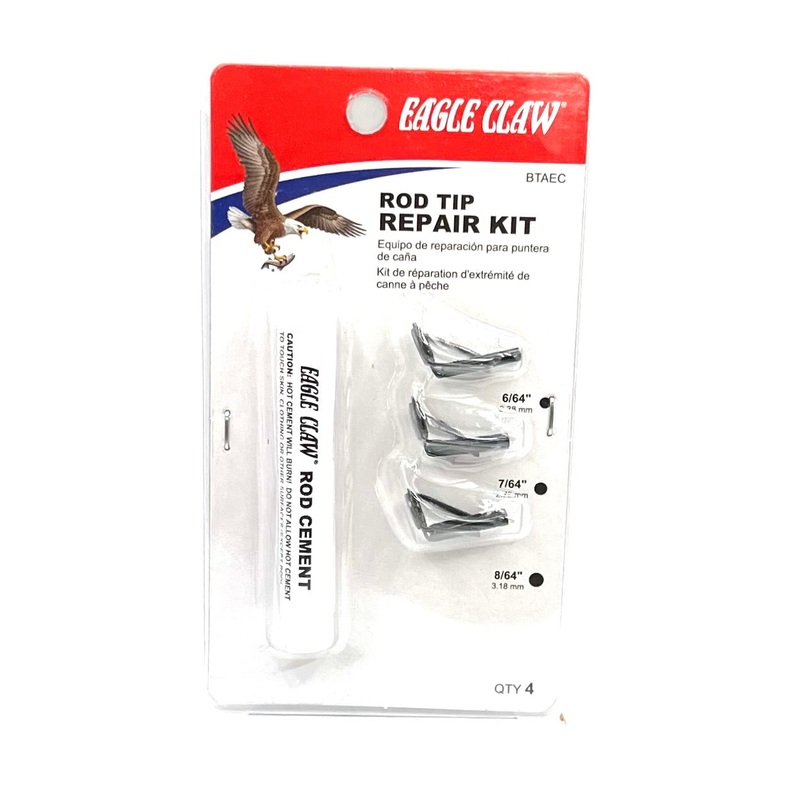 Eagle Claw Rodtip Repair Kit|BTAEC|AHDRTK|AHDTK|SWTAEC|Black|Heavy Duty & Standard Black|Heavy Duty with Glue|Saltwater