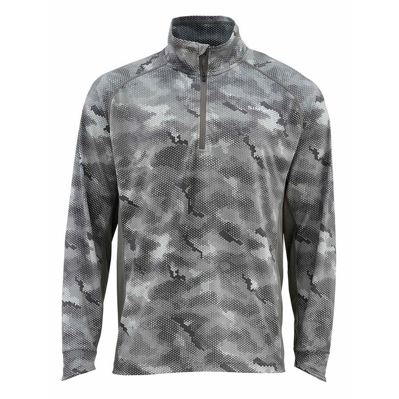 Simms Solarflex 1/2 Zip-Hex Camo Sterling