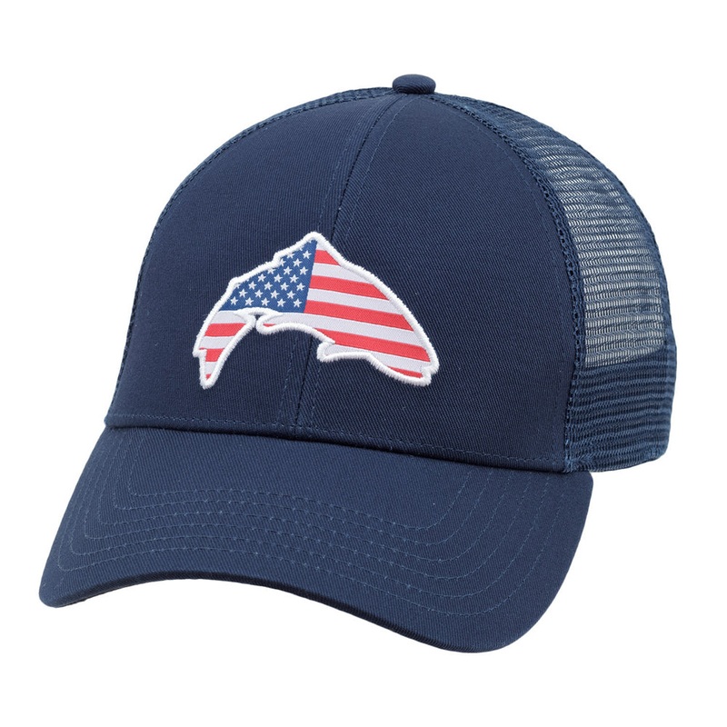 Simms USA Patch Trucker Hats|Admiral Blue|Scarlet|OSFM