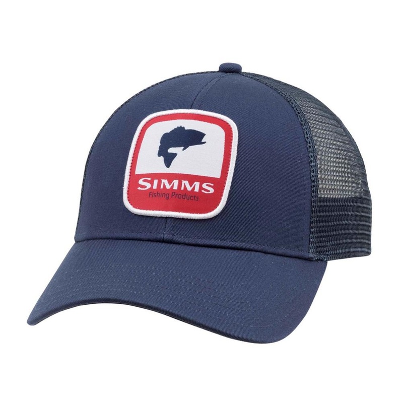 Simms Bass Patch Trucker Hats|Hex Camo Carbon|Dark Moon|Hex Flo Camo Steel|Black|Olive|Americana|Ghost Camo Steel|OSFM