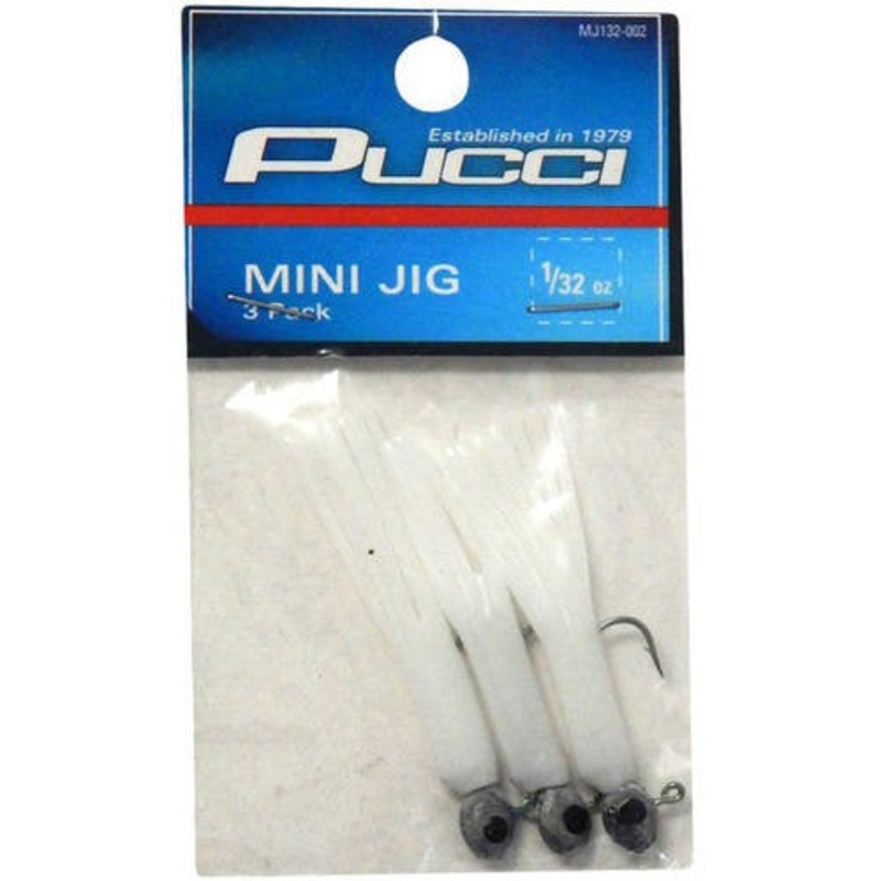 Pucci Mini Jig 1/16oz|MJ116-002|MJ116-003|MJ116-004|MJ116-013|Chartreuse Glitter|MJ116-033|MJ116-042|MJ116-140|MJ116-150 Pink Black|MJ116-152|Pink/White|MJ116-162 Red/Orange|MJ116-164 Green/White|MJ116-166|MJ116-168|1/16 oz|Chartreuse|Red/White|Yellow Whi