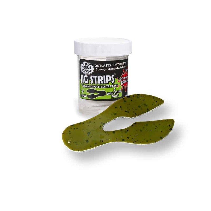Fat Cow Jig Strips|Green Pumpkin|Black Blue Flake|Watermelon Red Flake