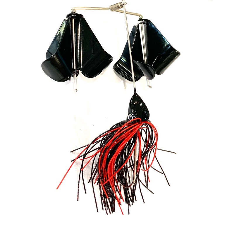 Blade Runner Double Buzz Bait|Black (Silver Blades)1/2oz|Red/Black (Black Blades) 1/2oz|White Shad(White Blades) 1/oz|Black(Black Blades) 1/2oz|Red/Black (Black Blades) 1oz|Black (Black Blades) 1oz|White Shad(White Blades) 1/2oz