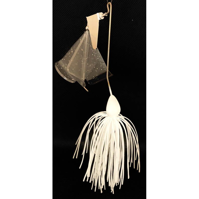 Bobby Ds Buzzbait W/Clacker|White|Black|Bluegill|1/2oz