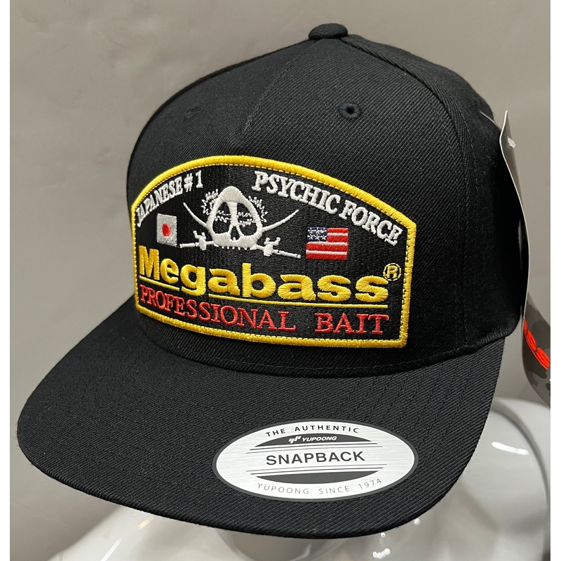 Megabass Psychic SnapBack Hat|Solid Navy&Navy Orange Logo|Solid Black&Black Yellow Logo|Adjustable SnapBack