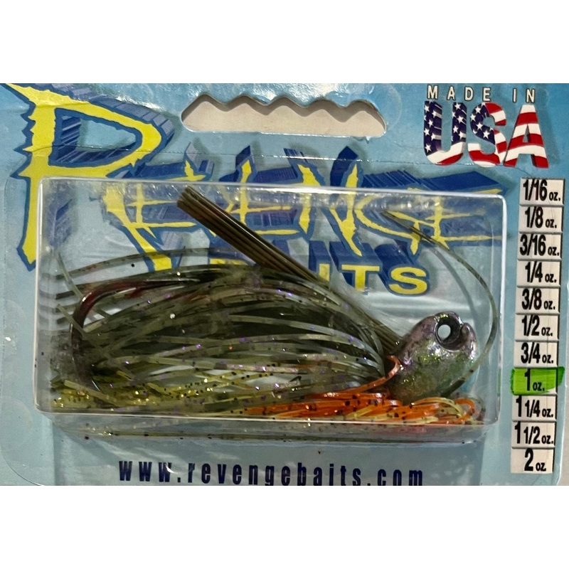 Revenge – Punch Jig 1oz|Bluegill|Craw|Green Pumpkin|Watermelon Red