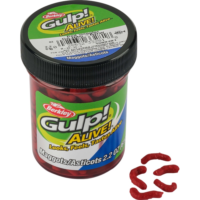 Berkley Gulp! Alive! 1 inch White Maggots 2.2 oz. Jar