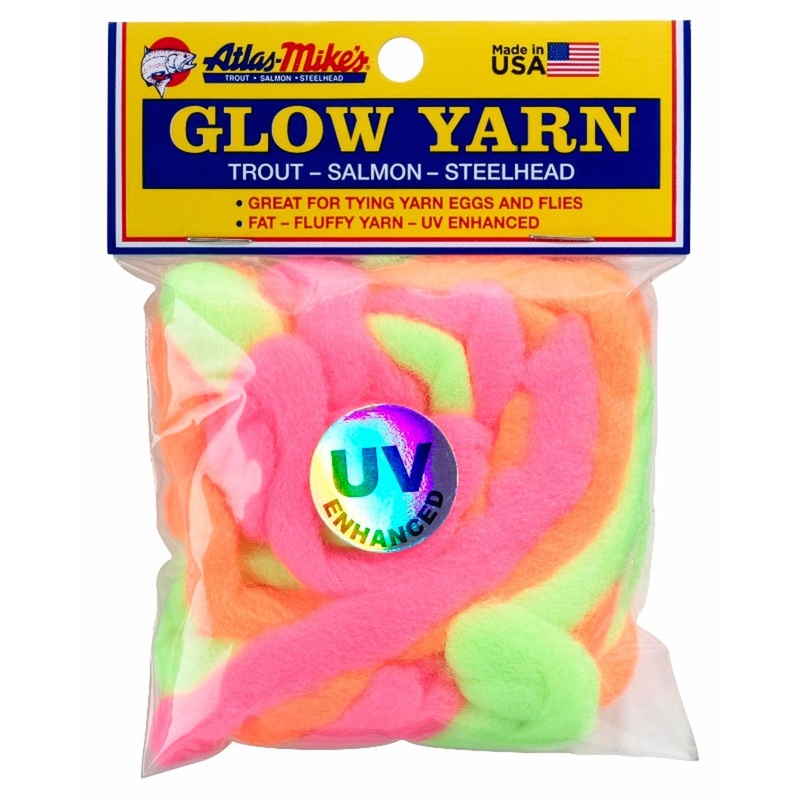 Atlas UV Glow Yarn|Cerise|Chartreuse|Chartreuse/Pink/Orange|Dark Purple|Flame Red|Hot Pink|Rainbow