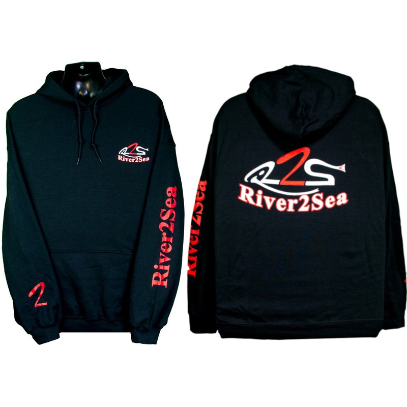 River2Sea Logo Hoodie|Black|Red|Medium|Large|XL|XXL|XXXL
