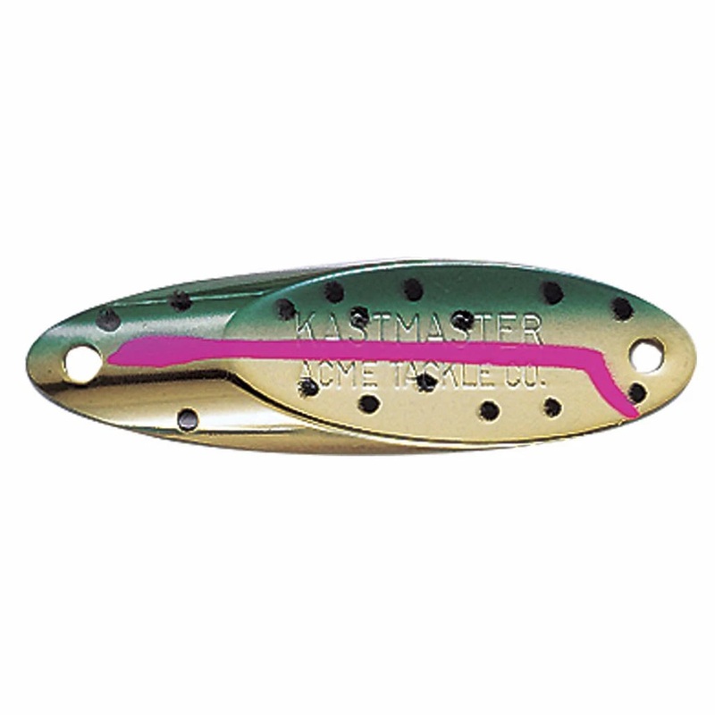 Acme Kastmaster Spoon 1/2 oz.|Brook Trout|Brown Trout|Chrome|Chrome w/ White Bucktail|Chrome/Chartreuse Stripe|Chrome/Fluorescent Stripe|Chrome/Neon Blue w/ White Bucktail|Chrome/Neon Green|Copper|Cutthroat Trout|Firetiger|Frog|Gold|Gold w/ Yellow Bucktai