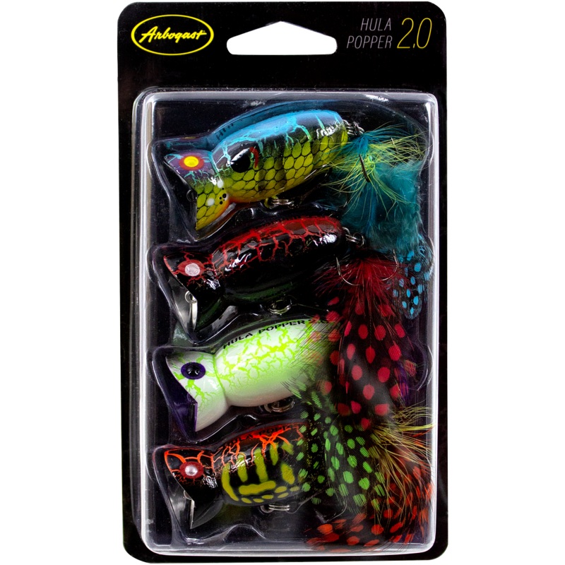 Arbogast Hula Popper 2.0 4-Piece Variety Pack