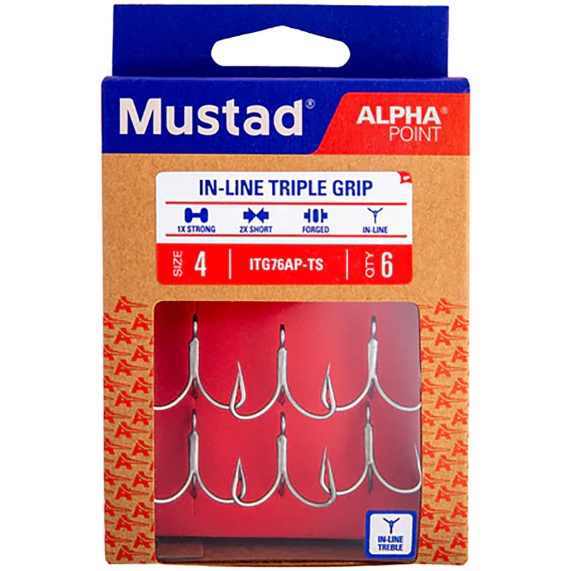 mustad-alpha-point-in-line-triple-grip-hooks-6-pack_1 Mustad Alpha-Point In-Line Triple Grip Hooks – 6 Pack