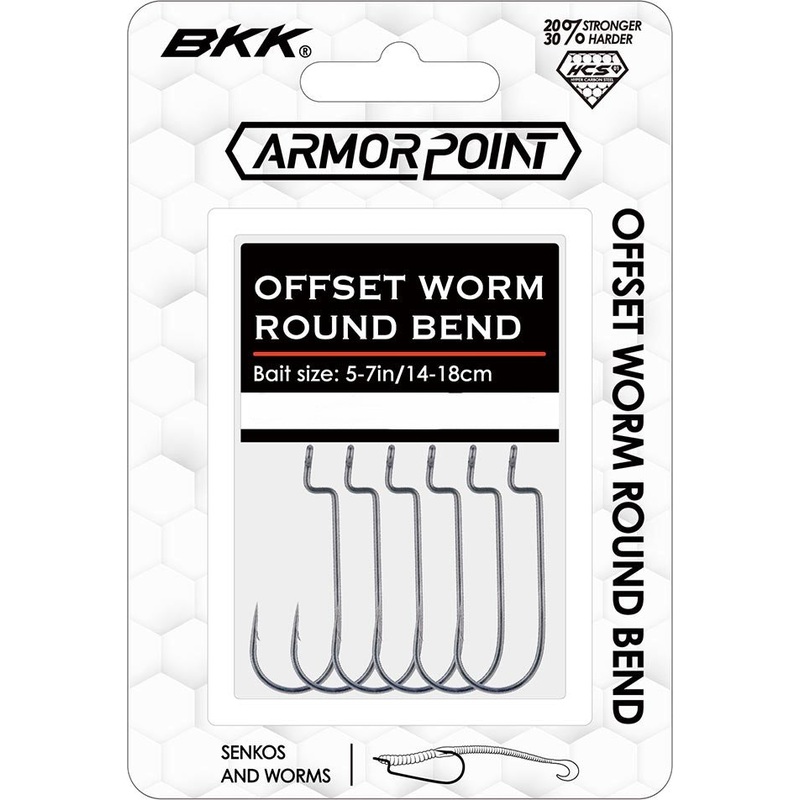BKK Armor-Point Offset Round Bend Worm Hooks