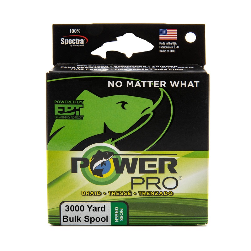 Power Pro Spectra Moss Green Braided Line 3000 yard Bulk Spool
