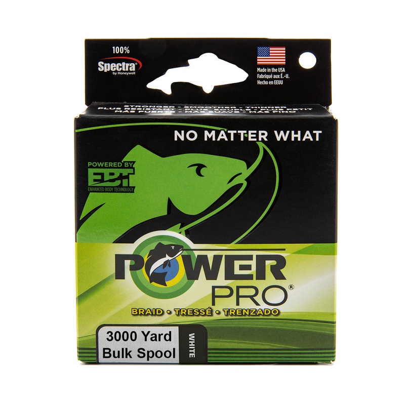 Power Pro Spectra White Braided Line 3000 yard Bulk Spool