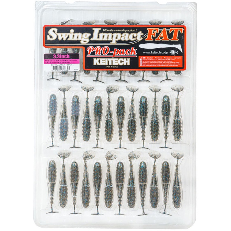Keitech Fat Swing Impact 3.3 inch Soft Paddle Tail Swimbait – 30 Bait Pro Pack
