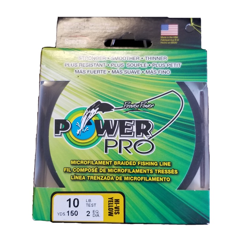 Power Pro Hi-Vis Yellow 10 lb 150 yds Braided Fishing Line