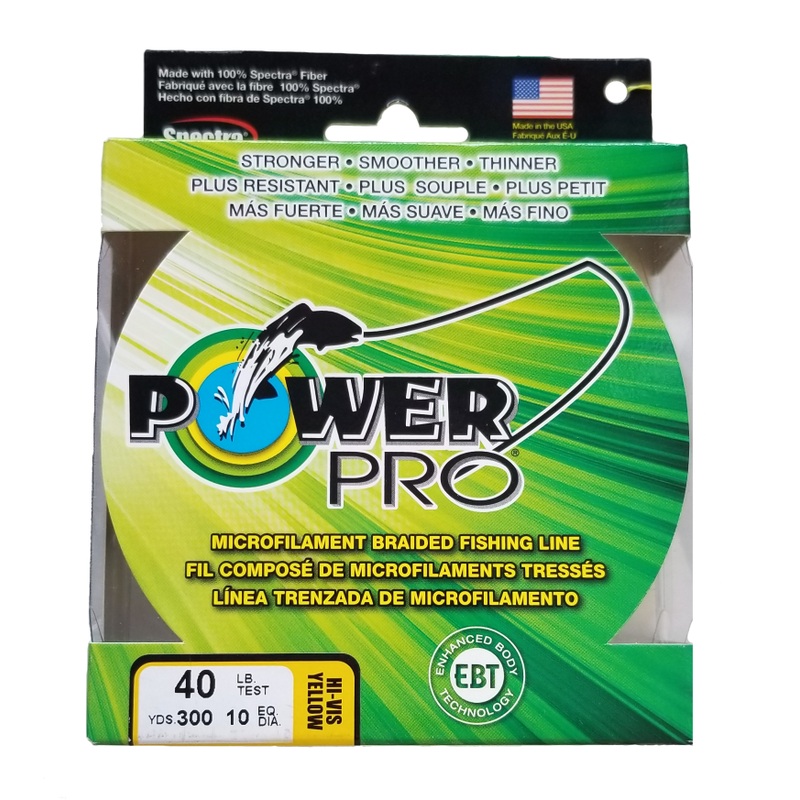 Power Pro Hi-Vis Yellow 40 lb 300 yds Braided Fishing Line
