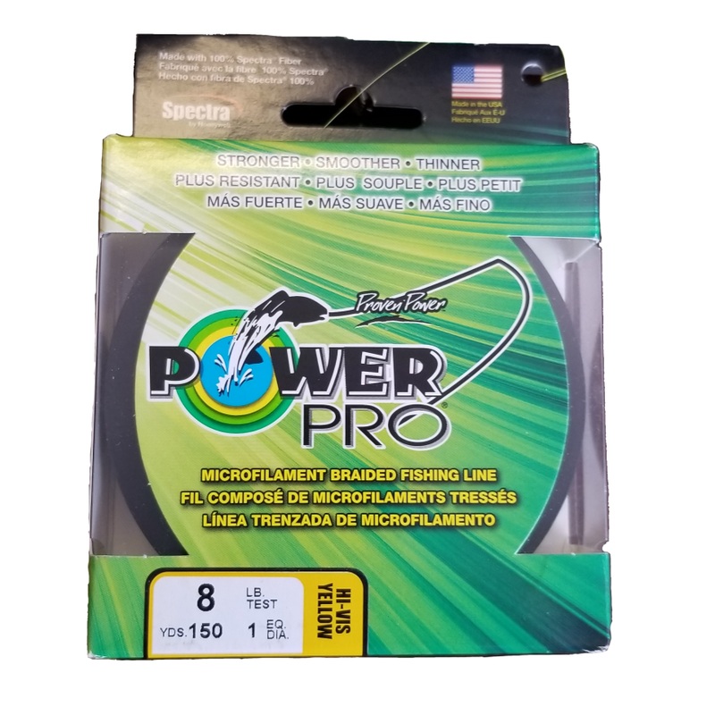 Power Pro Hi-Vis Yellow 8 lb 150 yds Braided Fishing Line
