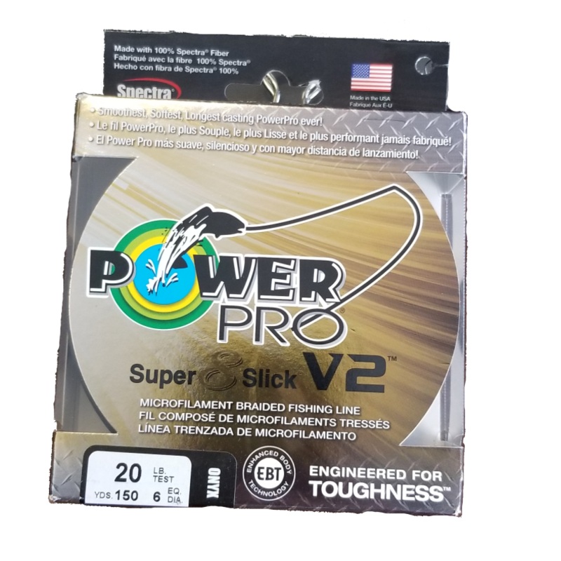 Power Pro Super 8 Slick V2 Onyx 20 lb 150 yds Braided Fishing Line