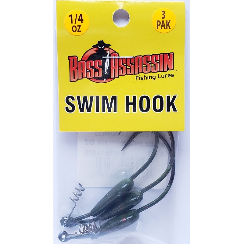 Bass Assassin Watermelon/Red Swim Hook 1/4oz 5/0