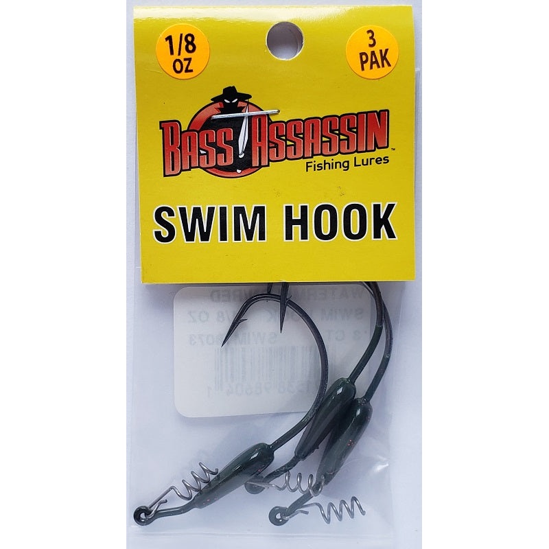 Bass Assassin Watermelon/Red Swim Hook 1/8oz 3/0