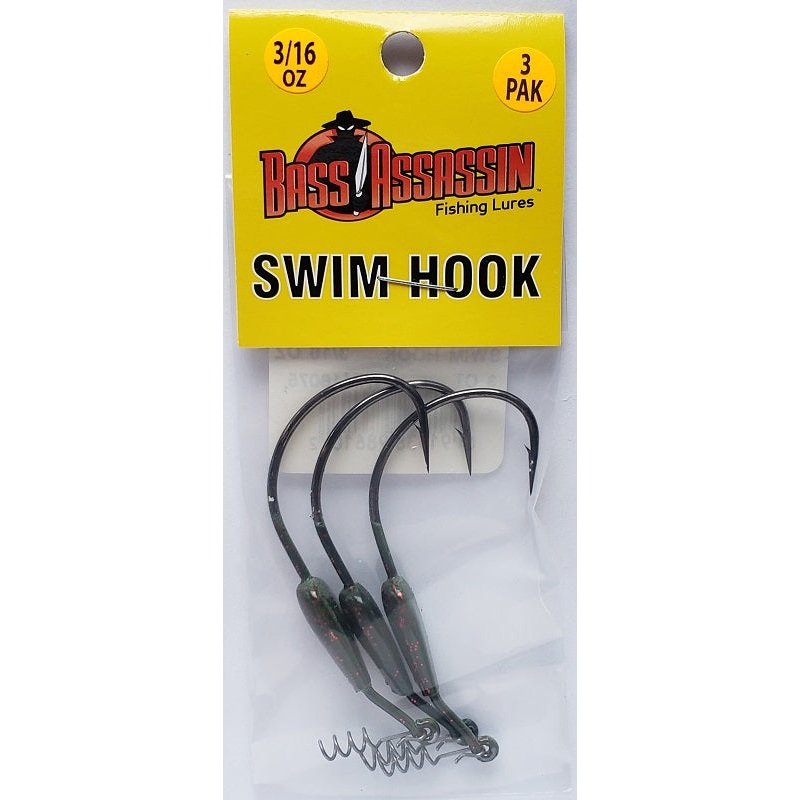 Bass Assassin Watermelon/Red Swim Hook 3/16oz  5/0