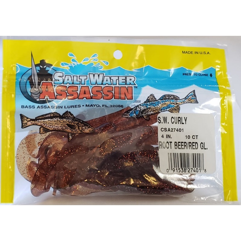 saltwater-assassin-curly-tail-rootbeer-red-glitter-4-10pk_1 SaltWater Assassin Curly Tail Rootbeer/Red Glitter 4 10pk