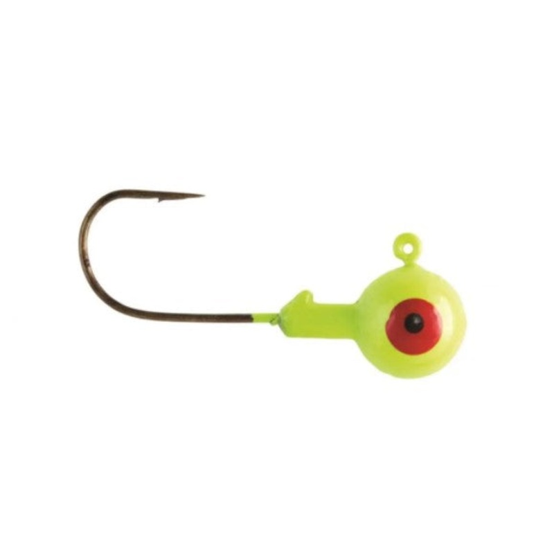 Eagle Claw Ball Head Jigs 1/8oz 10pk Chartreuse SWBH18-3