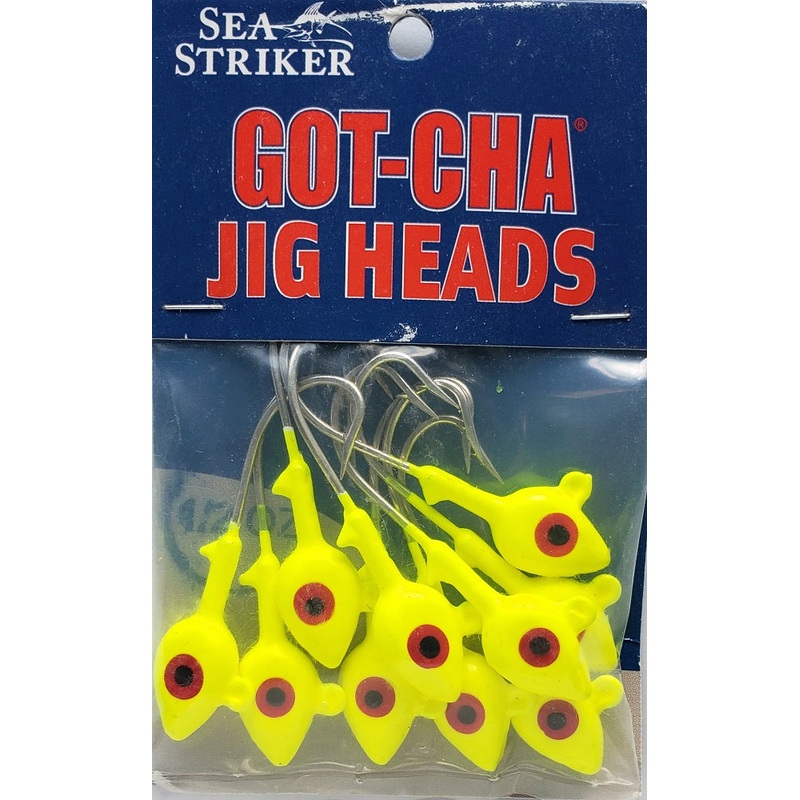 sea-striker-got-cha-jig-heads-chartreuse-1-2oz-10pk_1 Sea Striker Got-Cha Jig Heads Chartreuse 1/2oz 10pk