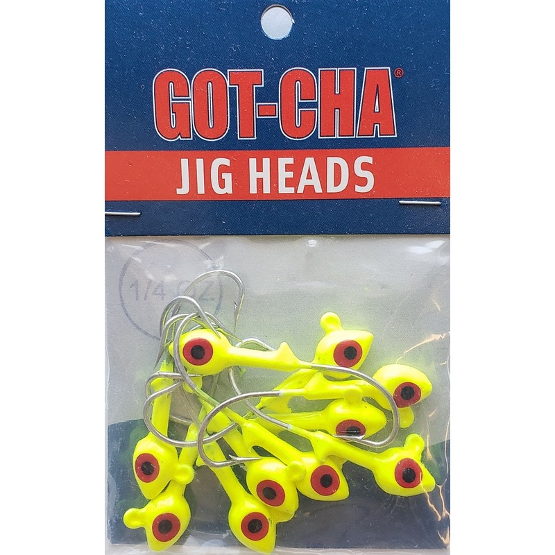 sea-striker-got-cha-jig-heads-chartreuse-1-4oz-10pk_1 Sea Striker Got-Cha Jig Heads Chartreuse 1/4oz 10pk