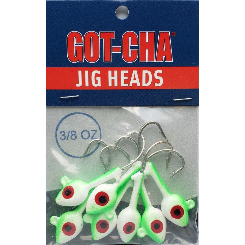 sea-striker-got-cha-jig-heads-white-lime-3-8oz-7pk_1 Sea Striker Got-Cha Jig Heads White/Lime 3/8oz 7pk