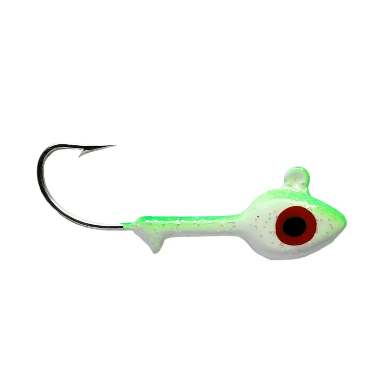 Sea Striker Got-Cha Jig Heads White/Lime 3/8oz 7pk