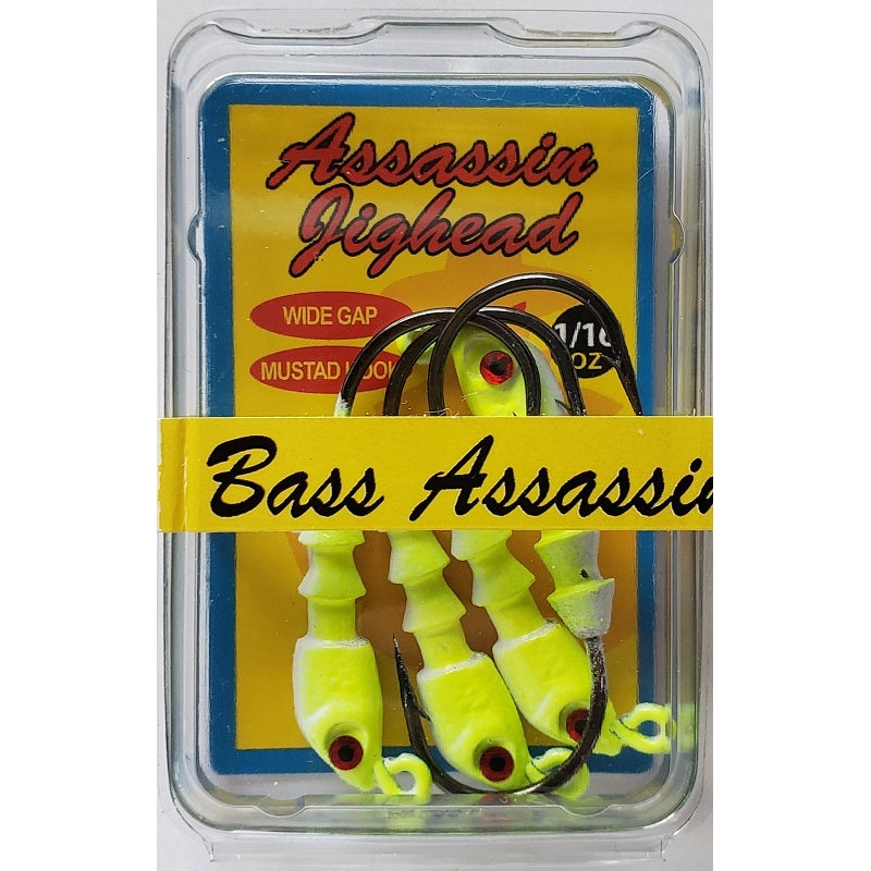 bass-assassin-chartreuse-flash-jighead-1-16oz-4pk_1 Bass Assassin Chartreuse Flash Jighead 1/16oz 4pk