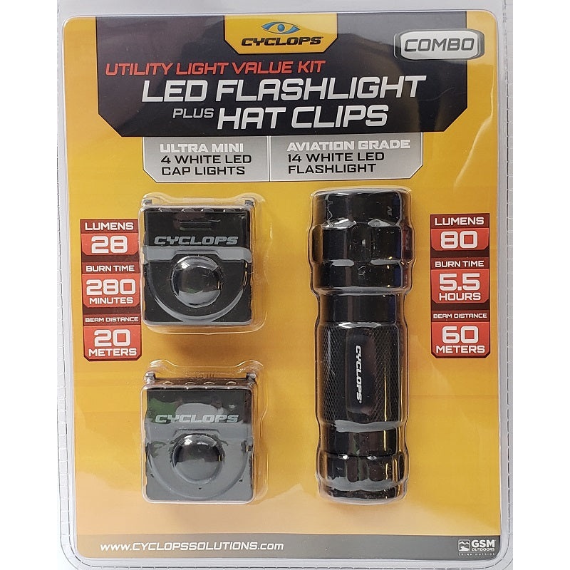 cyclops-led-flashlight-plus-hat-clip-lights-combo_1 Cyclops LED Flashlight Plus Hat Clip Lights Combo