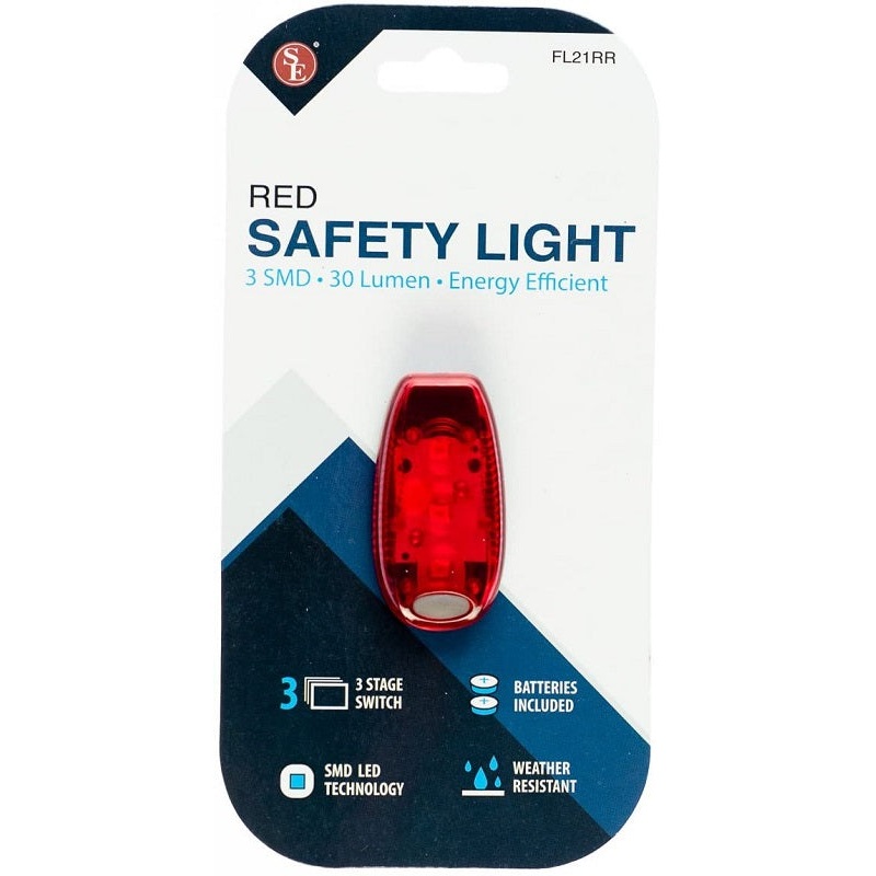 SE Red Safety Light 30 Lumens FL21RR