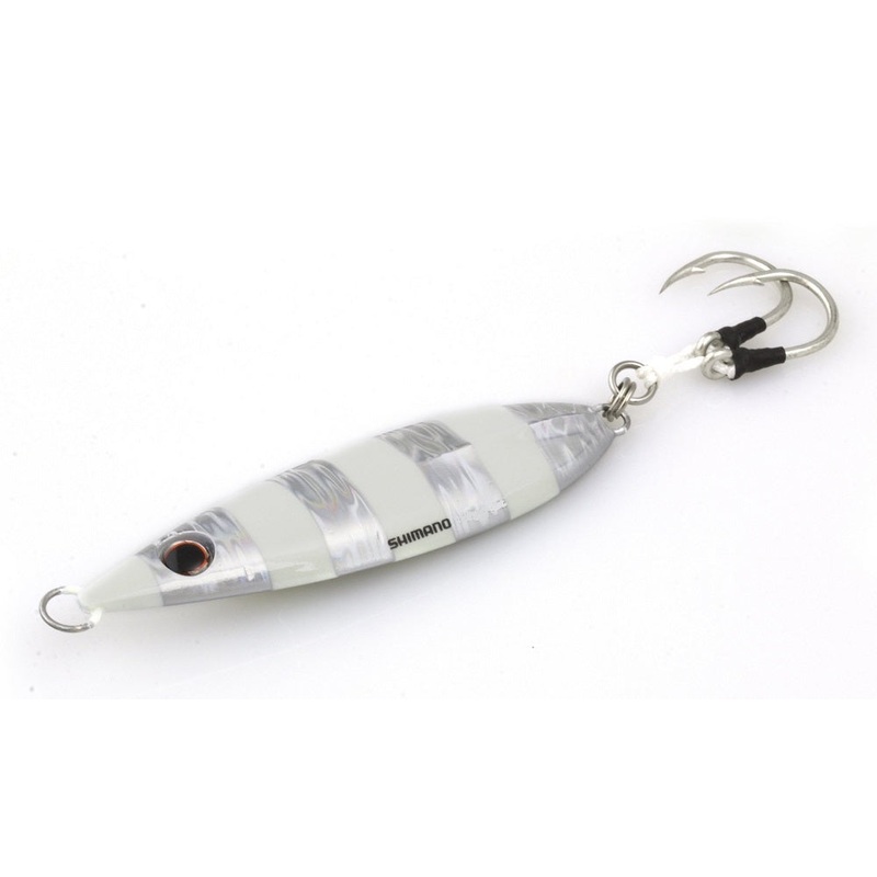 Shimano Flat-Fall Butterfly Jigs Zebra Glow BFLFF200ZG