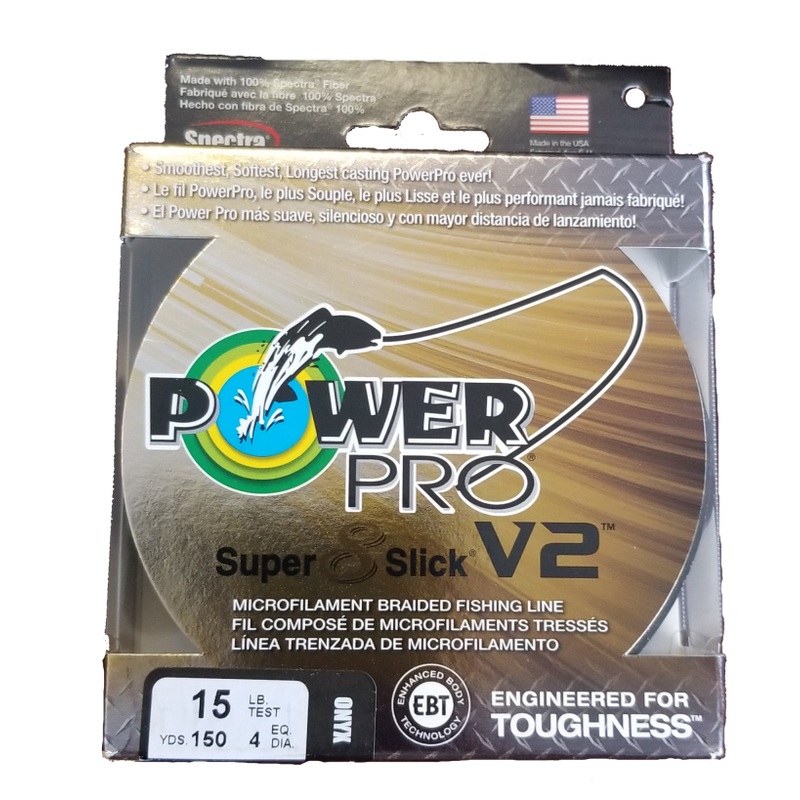 Power Pro Super 8 Slick V2 Onyx 15 lb 150 yds Braided Fishing Line