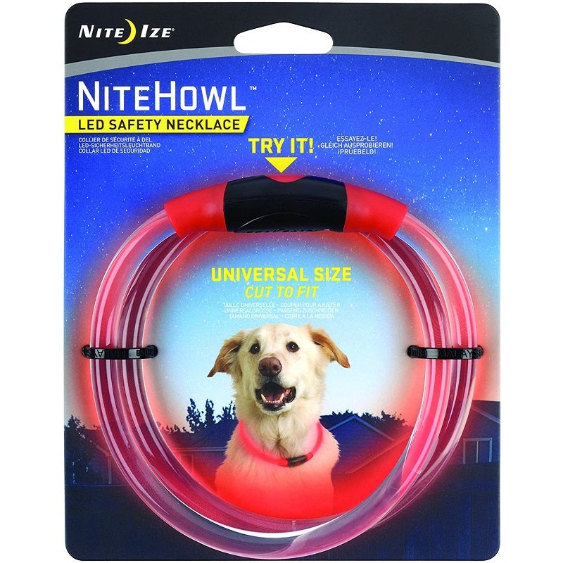 Nite Ize Nite Howl LED Safety Necklace for Pets Red