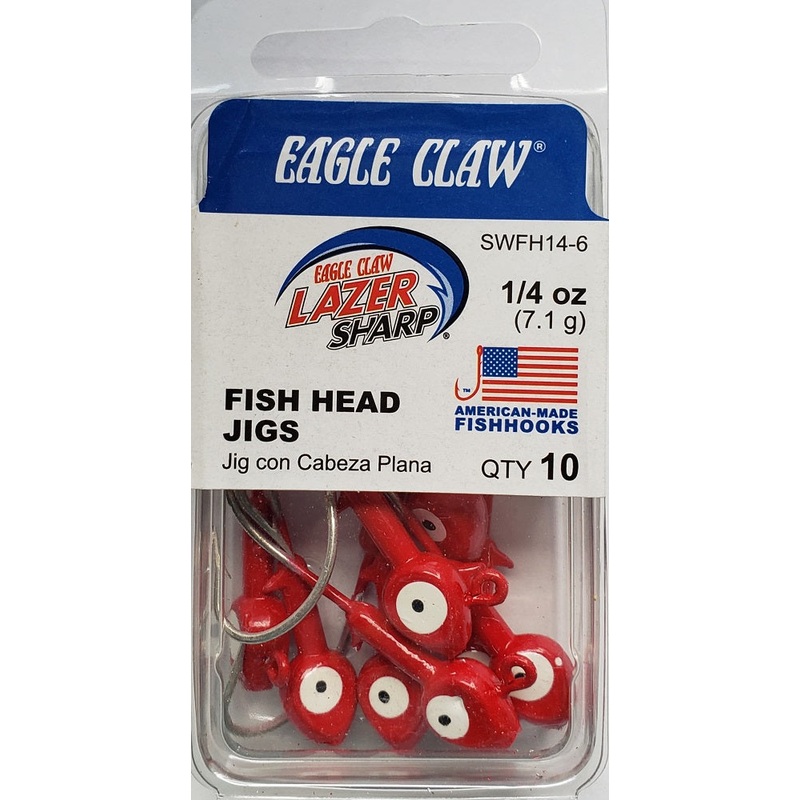 eagle-claw-fish-head-jigs-1-4oz-10pk-red-swfh14-6_1 Eagle Claw Fish Head Jigs 1/4oz 10pk Red SWFH14-6
