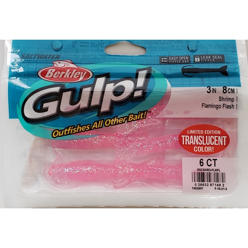 berkley-gulp-translucent-shrimp-flamingo-flash-3-6pk_1 Berkley Gulp! Translucent Shrimp Flamingo Flash 3 6pk