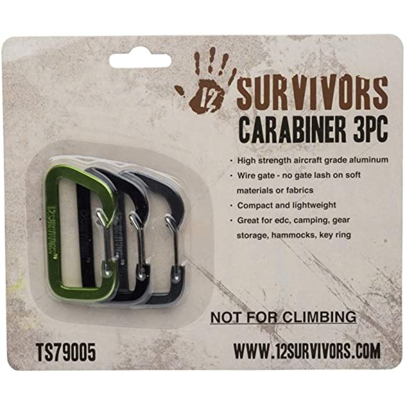 12 Survivors Carabiner 3pc TS79005