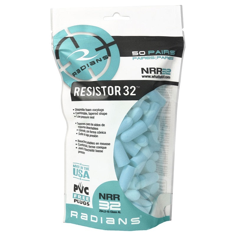 Radians Resistor 32 Foam Ear Plugs 50 Pairs