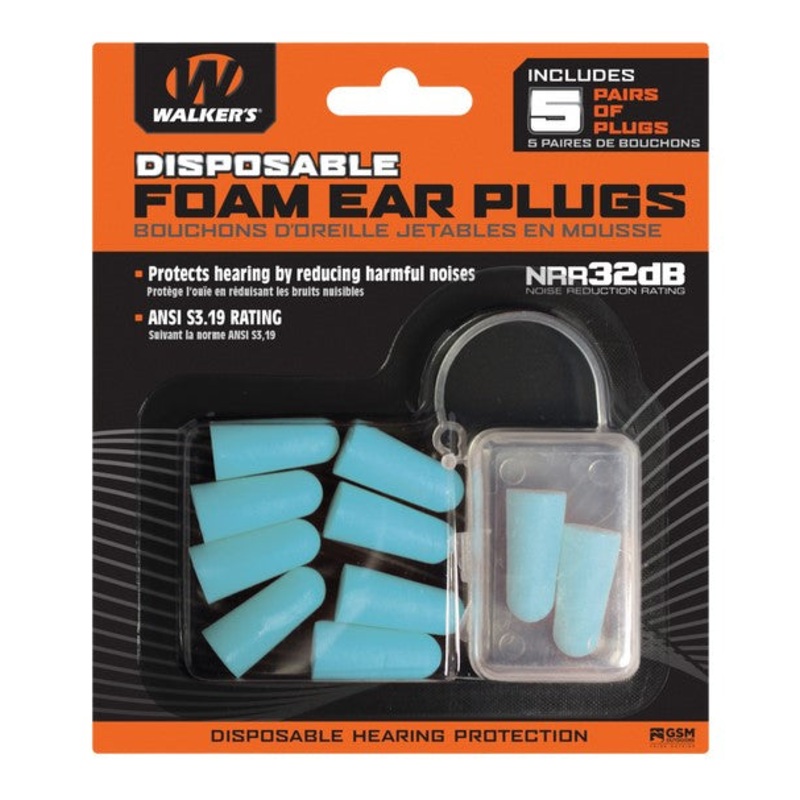 Walker’s Disposable Foam Ear Plugs GWP-FP5PK-TL