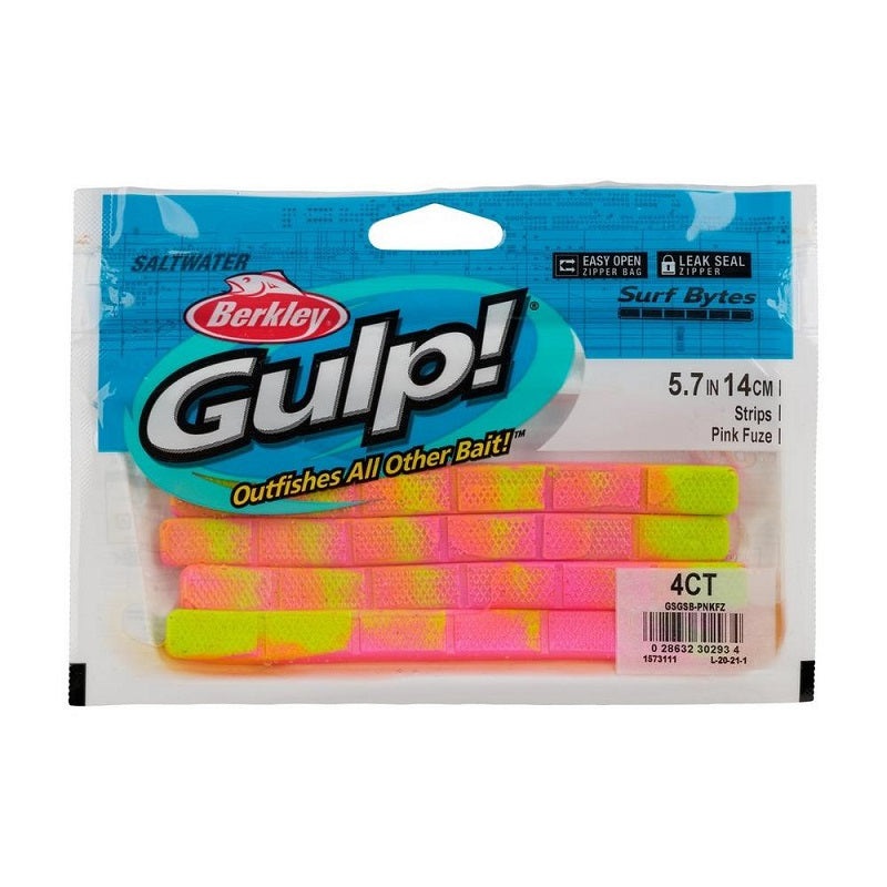 Berkley Gulp! Surf Bytes Strips Pink Fuze 5.7 4pk