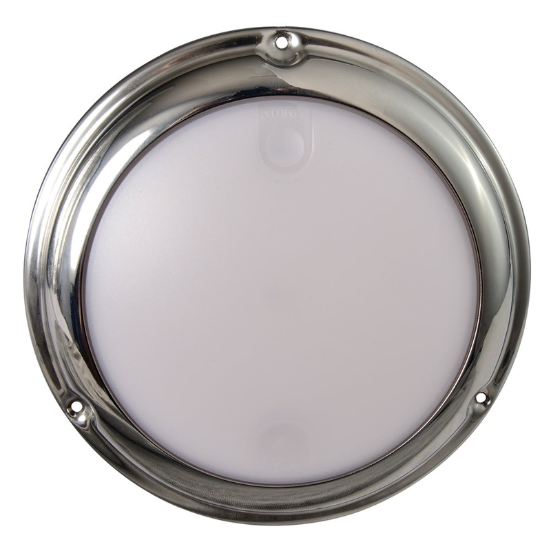 Lumitec TouchDome – Dome Light – Polished SS Finish – 2-Color White/Blue Dimming [101097]