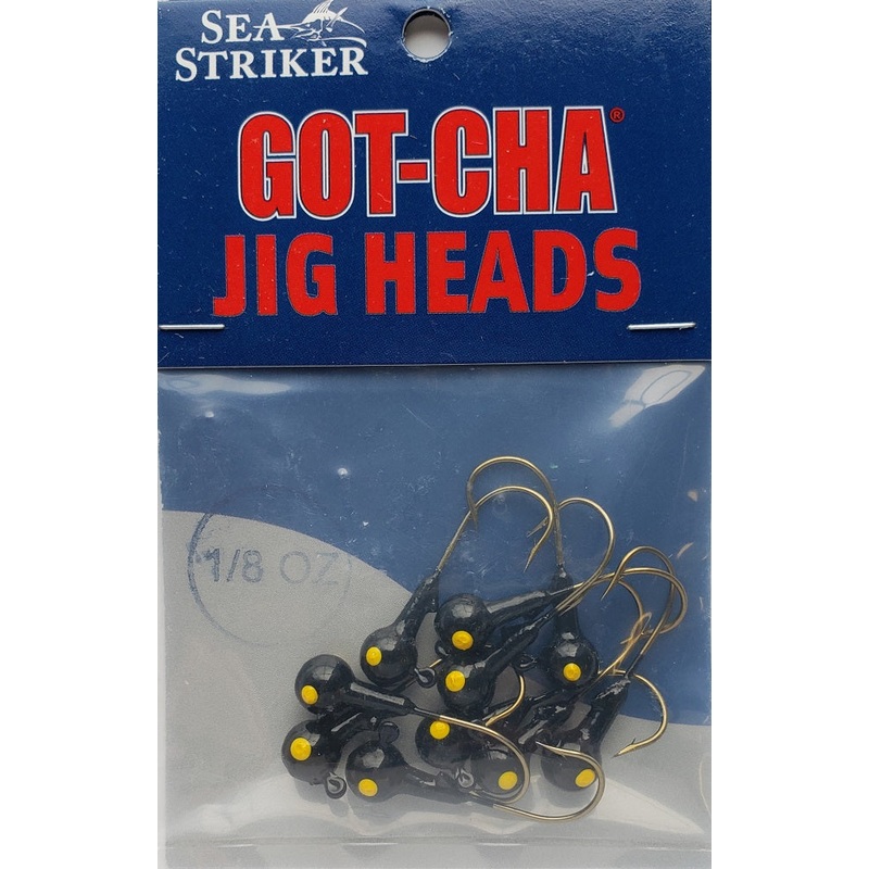 sea-striker-got-cha-round-jig-heads-black-1-8oz-10pk_1 Sea Striker Got-Cha Round Jig Heads Black 1/8oz 10pk