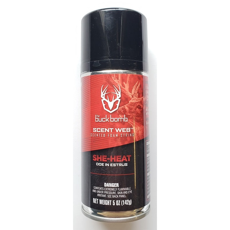 The Buck Bomb Scent Web Foam Spray She Heat Doe in Estrus 5oz Aerosol