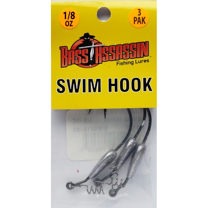 Bass Assassin Swim Hook Clear/Silver 1/8oz 3/0